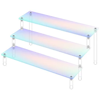 20/30/40cm Dazzle Color Ladder Display állvány akril kijelző állvány Rack Vak dobozok Többszintes polc ékszer szervező kijelző állvány
