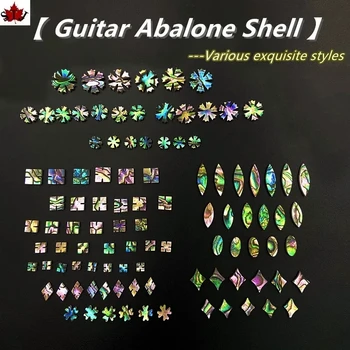 30/50db Teljes méretű gitár Színes Abalone pontok Shell díszíti intarzia Gitár kiegészítők alkatrészek, gyöngyház héj üres