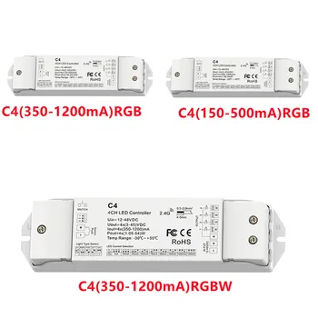 4CH CC vezérlő RGB RGBW LED dimmer 2.4G Hz RF C4 (Push Dim) led vezérlő egy/kétszínű/RGB/RGBW LED szalaghoz DC12-48V