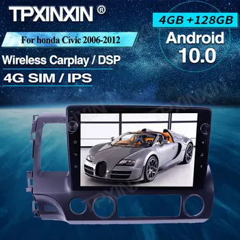 Android 10 autórádió 4+128G A honda Civic 2006+ vezeték nélküli Carplay autós multimédia lejátszó fejegység Audio rádió navigáció DSP IPS