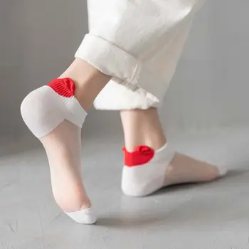 Aranyos hölgy lányok Tavaszi sarok szerelem női zokni pamut üveg selyem zokni