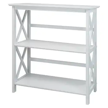 Casual Home Montego Lightweight 3 Tier Open Shelf X Design Fa könyvespolc Irodabútor , Fa (fehér)
