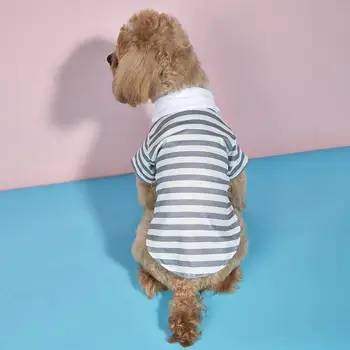 Csinos kétlábú kisállat macska kutya csíkos mintás jelmez macska pulóver vékony öltöztető