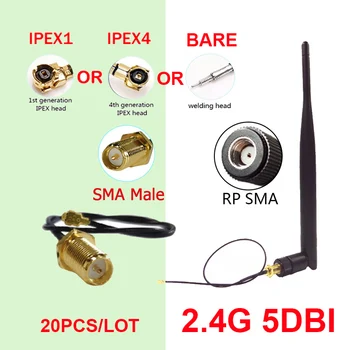 EOTH 20db 2.4g antenna 5dBi SMA anya WiFi Bluetooth 2.4GHz router IPEX1 4 MHF4 CSUPASZ SMA férfi pigtail kiterjesztés 21CM kábel iot