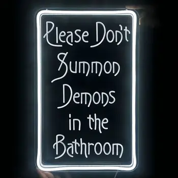 Kérjük, ne idézzen démonokat a fürdőszobában Neon Sign faragjon testreszabott LED-es lámpákat neon fény faldekorációs parti kellékekhez