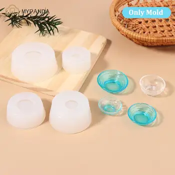 Mini Mold 1Pair 1:12 Babaház miniatűr instant tésztatál fedéllel DIY szilikon penész babaház Lakberendezés (csak penész)
