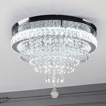 Modern kerek kristály mennyezeti lámpa Hangulatos hálószoba Étkező Hotel Nappali Háztartási rozsdamentes acél mennyezeti lámpa