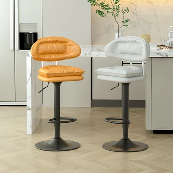 Modern Nordic Bár székek Technológiai szövet Magas széklet Forgatható bárszékek Könnyű luxus Konyha Pult székek Nappali bútorok