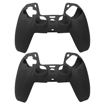 RISE-2X PS5 játékvezérlőhöz Szilikon védőburkolat PS5-höz csúszásmentes fogantyúfedél (fekete)