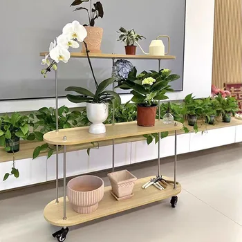 Rétegek Konzol Növényi polc szervező kijelző létra virág Woodenplant állványok beltéri estantes para plantas erkély bútorok