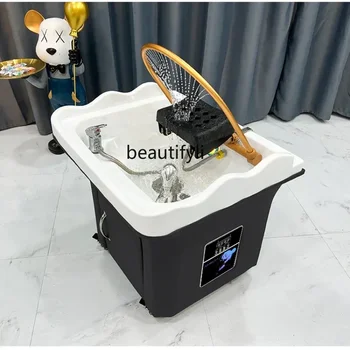 Szépségszalon Masszázs kanapé Mozgatható fejterápiás gép Vízkeringés Fumigáció Fej rekuperáció Haj sampon medence