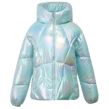 Színes téli rövid kapucnis pufferkabát Vízálló és mosható Warm Down Parkas alkalmi pufferdzseki plusz méretű kabátok