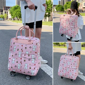 Universal Wheel Pull Rod táska képes hátizsákok szállítására Rövid távú utazótáskák Nagy kapacitású kézipoggyász boarding női
