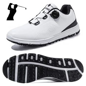 Vízálló fehér golfcipő Férfi Női Golf tornacipők Pár Kültéri golfcipő Lábbeli Séta Sport Caddie cipő Sportos 36-46