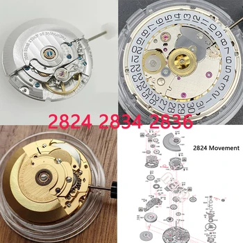 Watch Movement tartozékok alkatrészei az eredeti ETA 2824-hez 2836 2834 Automatikus mozgású óraalkatrészek Utángyártott alkatrészek