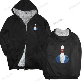újonnan érkezett férfi kapucnis pulóverek télen Férfi durva bowling vicces grafika márkájú kapucnis pulóver meleg kabát