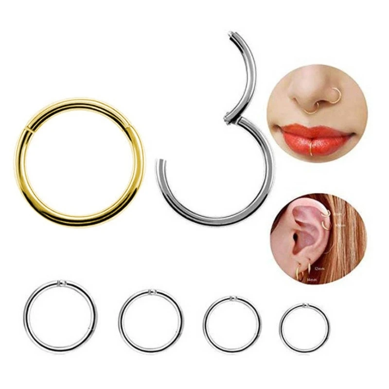  varrat nélküli orrkarika gyűrű 6/8/10/12mm nem irritáló rozsdamentes acél test piercing